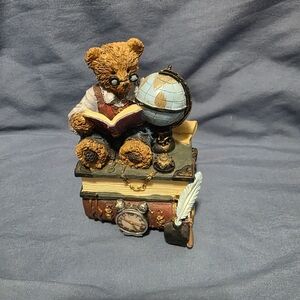 Boyds Bear Papa Bear Scholar Vintage Music box